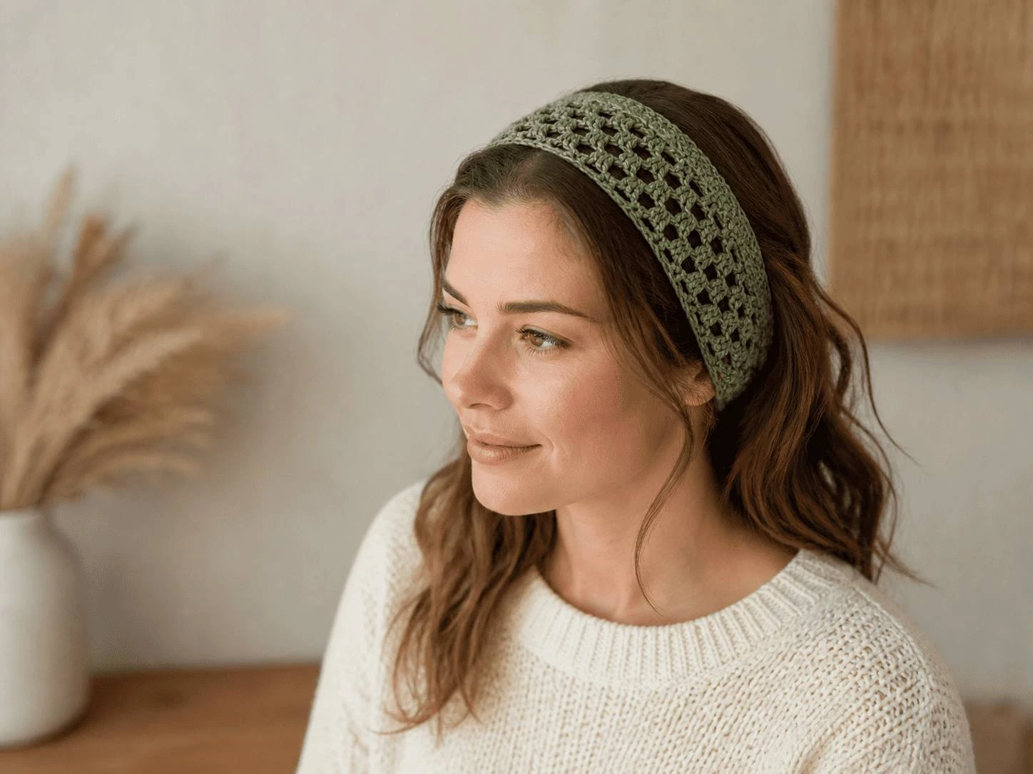 mesh crochet hairband