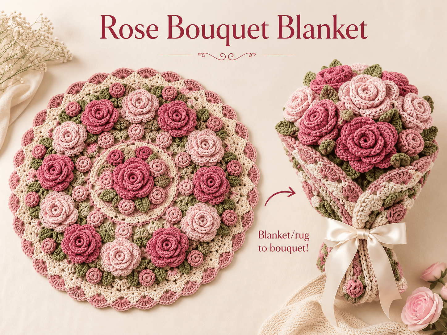 rose bouquet blanket